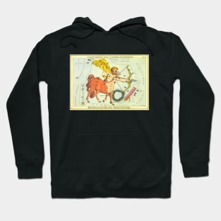 Sagittarius the Centaur Archer, from Urania's Mirror, Vintage Signs of the Zodiac Hoodie